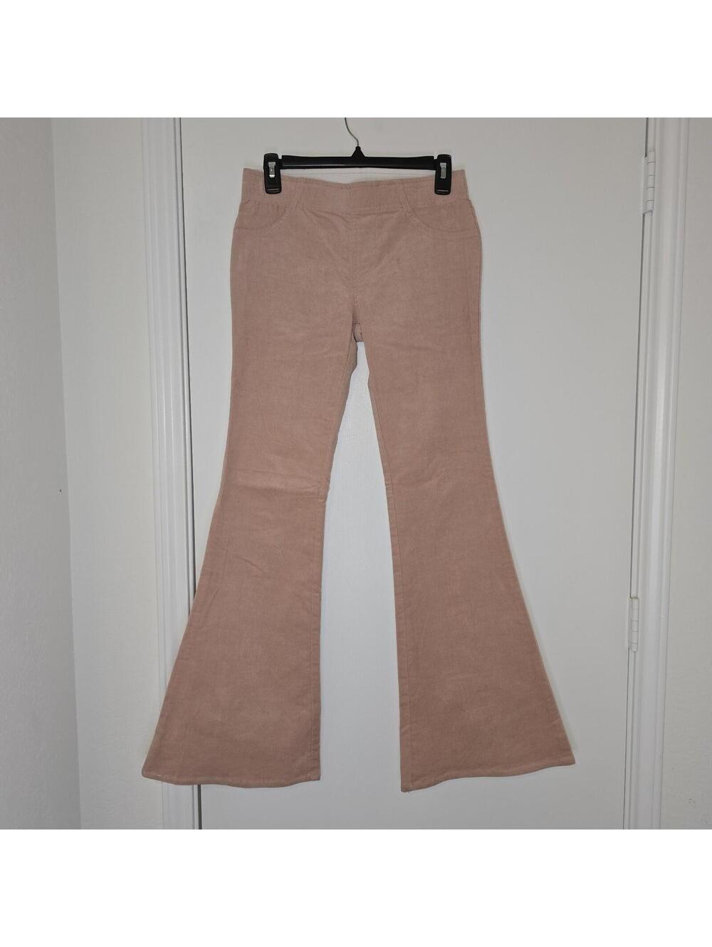 Forever 21 Y2K Style Pink Corduroy Flare Pants Bell Bottom Elastic Waist Size S